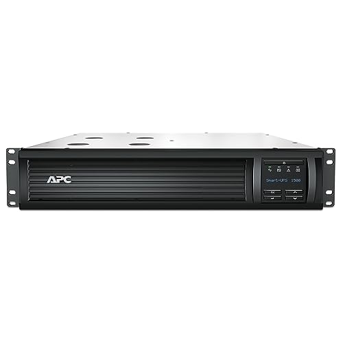 APC 1500VA Smart UPS with SmartConnect and Network Card, SMT1500RM2UCNC, Rackmount 2U, Sinewave UPS Battery Backup, 120V, Line Interactive Uninterruptible Power Supply