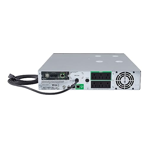 APC 1500VA Smart UPS with SmartConnect and Network Card, SMT1500RM2UCNC, Rackmount 2U, Sinewave UPS Battery Backup, 120V, Line Interactive Uninterruptible Power Supply