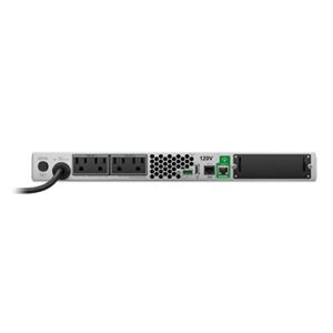 APC 1500VA Smart UPS with SmartConnect, 1U Rack Mount UPS, SMT1500RM1UC Sinewave Battery Backup, AVR, 120V, Line Interactive Uninterruptible Power Supply