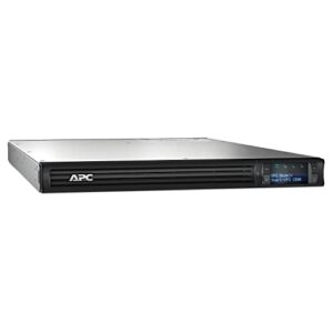 APC 1500VA Smart UPS with SmartConnect, 1U Rack Mount UPS, SMT1500RM1UC Sinewave Battery Backup, AVR, 120V, Line Interactive Uninterruptible Power Supply