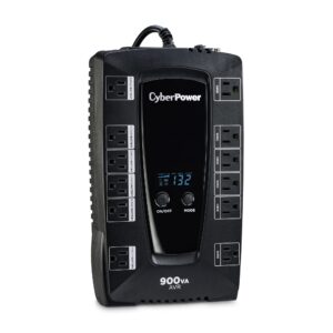 CyberPower AVRG900LCD Intelligent LCD UPS System, 900VA/480W, 12 Outlets, AVR, Compact