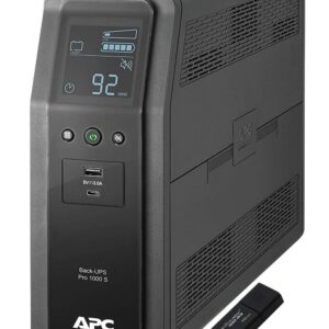 APC Sine Wave UPS Battery Backup & Surge Protector, 1000VA, APC Back-UPS Pro (BR1000MS) Bundle Including 16GB DataTraveler