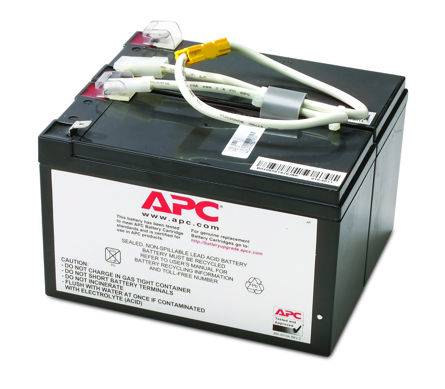 APC UPS Battery Replacement, RBC5, for APC Smart-UPS Models SU700, SU700BX120, SU700NET and select others BLACK