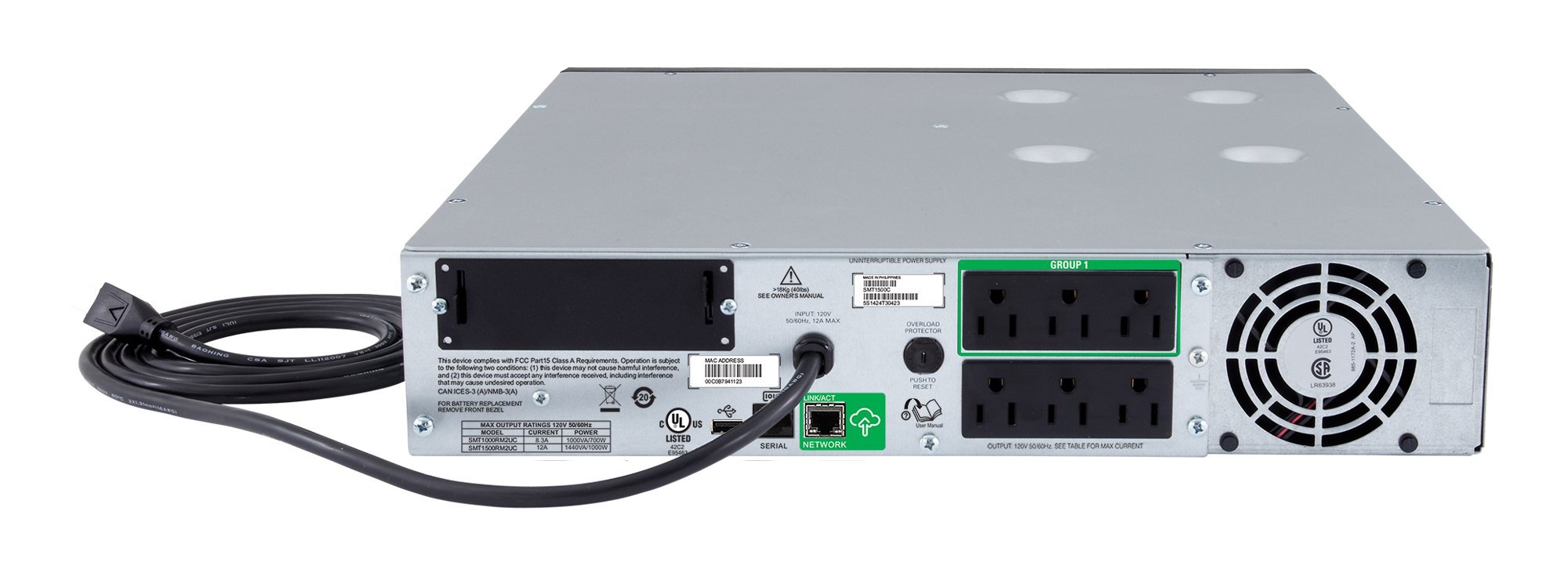 APC 1500VA Smart UPS with SmartConnect, SMT1500RM2UC Rack Mount UPS Battery Backup, Sinewave, AVR, 120V, Line Interactive Uninterruptible Power Supply (Renewed)