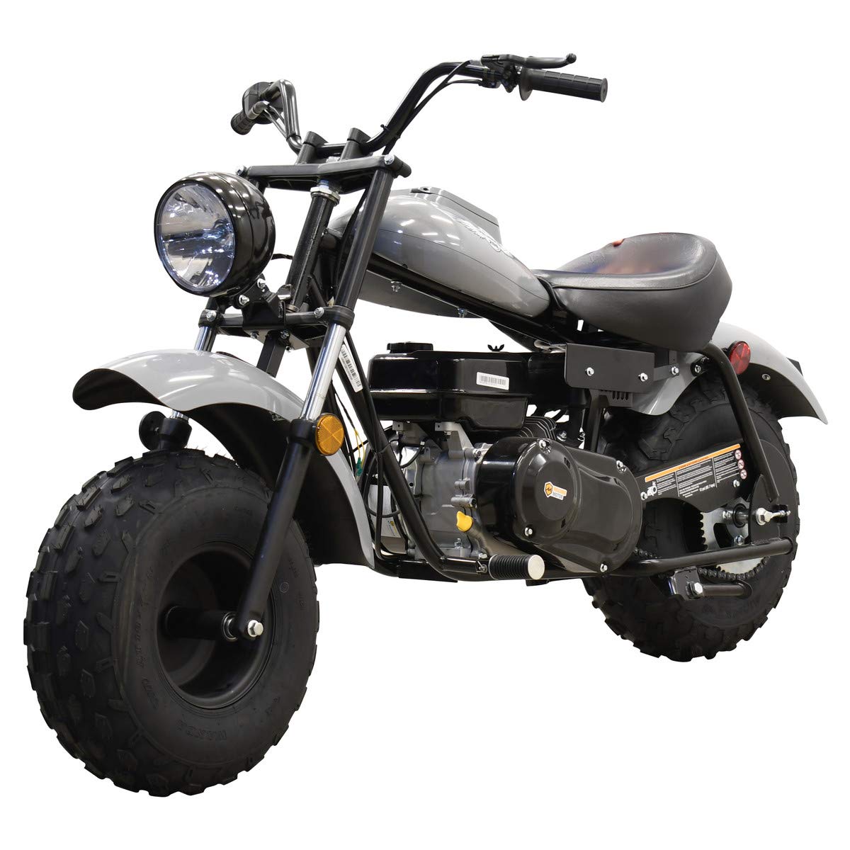 Massimo Motor Warrior200 196CC, 6.5 HP Engine Super Size Mini Moto Trail Bike MX Street for Adults. Wide Tires Motorcycle Powersport CARB Approved (Gray)