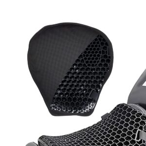 ELCYCO Universal Motorcycle Gel Seat Cushion 3D Honeycomb Shock Absorbing Seat Pad with Motorcycle Seat Cover for Comfortable Long Ride