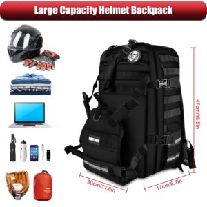 FANCYTIMES Helmet Backpack Large Capacity Motorcycle Helmet Backpack - Men Basketball Luggage Storage Waterproof Cycling Backpack for Sports Outdoor Activities