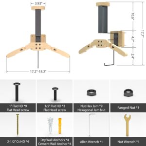 Leadiy Motorcycle Helmet Holder, Helmet Holder Wall Mount,Motorcycle Helmet Rack with Jacket Hanger