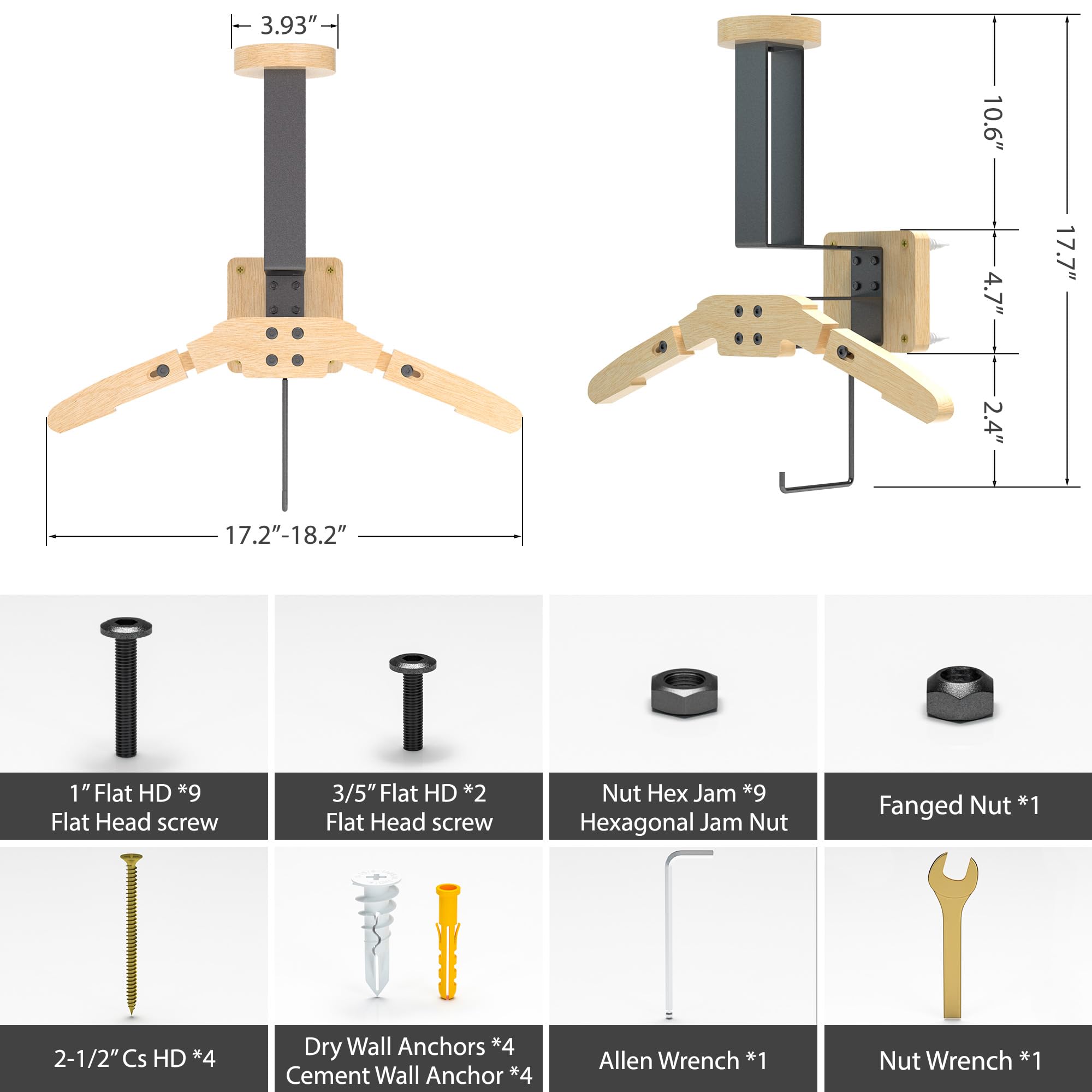 Leadiy Motorcycle Helmet Holder, Helmet Holder Wall Mount,Motorcycle Helmet Rack with Jacket Hanger