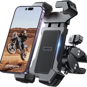 JOYROOM Motorcycle Phone Mount, [Fastest Visualize Lock][150mph Wind Anti-Shake] Bike Phone Holder with Easy Install Handlebar Clamp, fits for Bicycle Scooter ATV/UTV, Fit for iPhone & All Phones