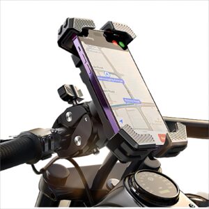 JOYROOM Motorcycle Phone Mount, [Fastest Visualize Lock][150mph Wind Anti-Shake] Bike Phone Holder with Easy Install Handlebar Clamp, fits for Bicycle Scooter ATV/UTV, Fit for iPhone & All Phones