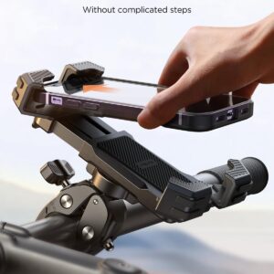 JOYROOM Motorcycle Phone Mount, [Fastest Visualize Lock][150mph Wind Anti-Shake] Bike Phone Holder with Easy Install Handlebar Clamp, fits for Bicycle Scooter ATV/UTV, Fit for iPhone & All Phones