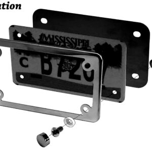 LFPartS Black Motorcycle Stainless Steel License Plate Frame