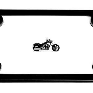 LFPartS Black Motorcycle Stainless Steel License Plate Frame