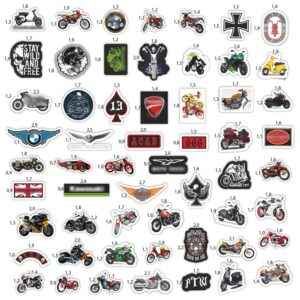 BulbaCraft 179 Pcs Motorcycle Stickers, Motorcycle Brand Stickers, Strong Adhesive & Waterproof Stickers for Adults, Small Stickers, Motorcycle Gifts for Men Vinyl Stickers