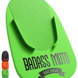 Badass Moto Motorcycle Kickstand Pads - Motorcycle Pads Durable Motorcycle Kickstand Plate, Biker Kick Stand, Motorcycle Stand Pad - Park Your Bike on Hot Pavement, Grass, Soft Ground - Go Fast Green