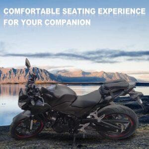 SKYJDM Foldable Passenger Motorcycle Gel Rear Seat Cushion, 3D Honeycomb Structure Shock Absorption & Breathable Motorcycle Gel Seat Rear Pad for Long Rides (S)