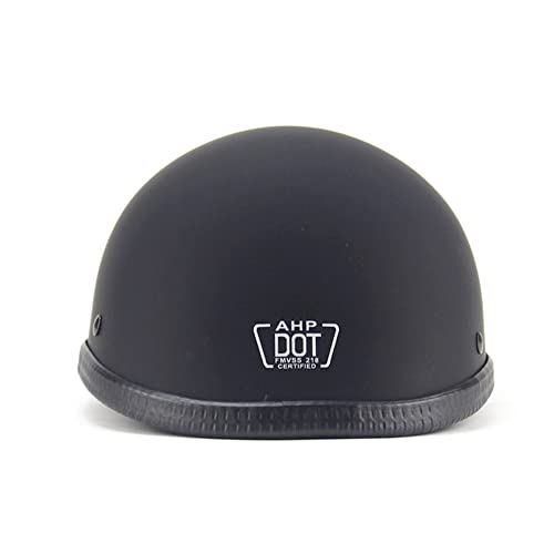 Woljay Motorcycle Half Helmet Beanie Cruising Skull Cap Small Helmets for Motorbike Scooter Chopper Moped Scooters Electric (Medium, Matte Black)