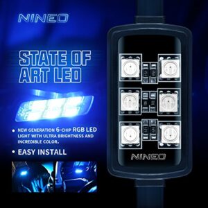 NINEO 8Pcs Motorcycle LED Light Kit with Brake Light, Motorcycle Underglow Lights with Remote Control Fit for Most Motorcycles Carts Trikes Cruiser Scooter ATV UTV - Pack of 8