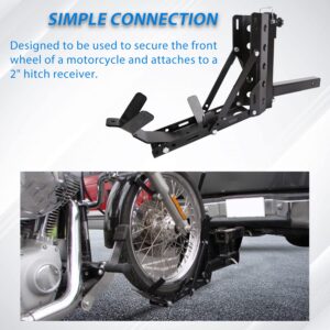 ECOTRIC 800LBS Motorcycle Trailer Hitch Scooter Hauler Mount Rack 2" Motorcycle Tow Carrier Receiver Heavy Duty Steel