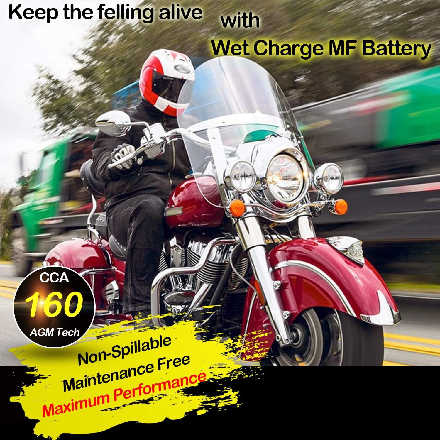 Weize YTZ10S-BS High Performance - Maintenance Free - Sealed AGM Motorcycle Battery Compatible With Yamaha Honda