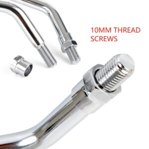 10 mm Bolt Chrome Motorcycle Universal Handlebar Rear view Side Mirrors for Harley Kawasaki Suzuki Aprilia Street Bike Cruiser Scooter Mirror SIZE:125mm X 70mm