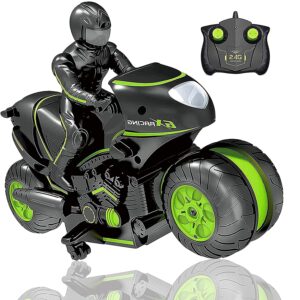 masefu rc stunt car, remote control motorcycle stunt power wheel motorcycle car - 2.4 ghz high speed, 360° spinning action drift racing motorcycle for boys girls 5-12 years kids