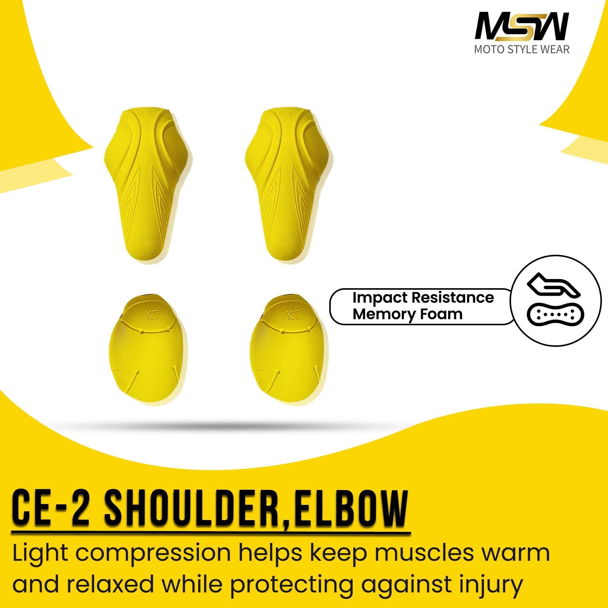 4PC CE Level 2 Elbow and Shoulder Certified Armor Pads Set, Level 2 Approved Men’s Biker Shoulder, and Elbows Protector for Motorcycle Jackets and Pants.