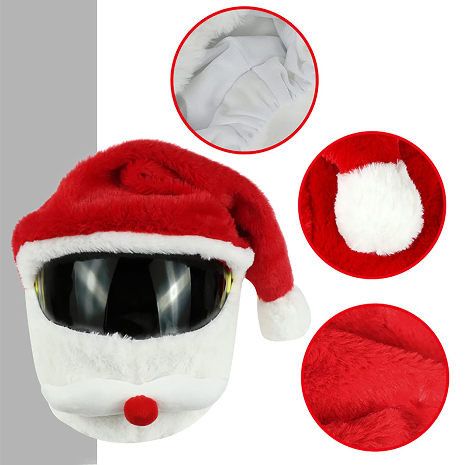 Christmas Motorcycle Helmet Cover Santa Claus Hat Full Face Funny Plush Moto Helmet Decoration Xmas Motorcycle Skiing Accessories for Men