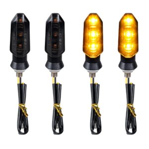 quasco 4pcs universal motorcycle turn signals, front rear led turn signal lights amber blinkers for motorbike scooter quad cruiser off road turing