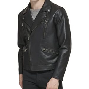 Levi's Men's Faux Leather Motorcycle Jacket, Black Multi Zip