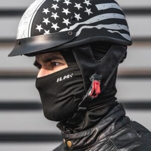 ILM Half Helmet Motorcycle Open Face Sun Visor Quick Release Buckle DOT Approved Cycling Motocross Suits Men Women 205V (L, Patriotic Flag)