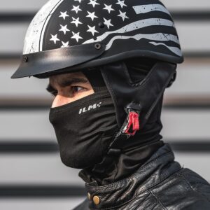 ILM Half Helmet Motorcycle Open Face Sun Visor Quick Release Buckle DOT Approved Cycling Motocross Suits Men Women 205V (L, Patriotic Flag)