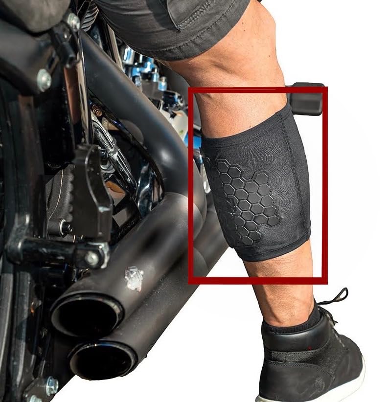 BurnJacket motorcycle exhaust pipe burn protective sleeve leg guard (12.5-16 inch wide fit)