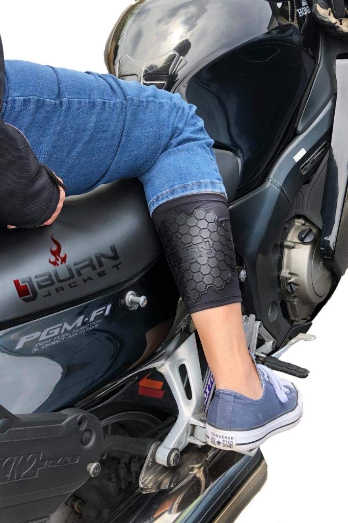 BurnJacket motorcycle exhaust pipe burn protective sleeve leg guard (12.5-16 inch wide fit)