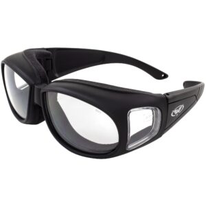 outfitter clear motorcycle glasses. over-prescription glasses