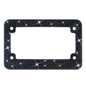 xclpf motorcycle black bling license plate frames,diamond rhinestone motorcycle license plate holder,motorbike black crystals license plate cover,motorcycle license plate accessories