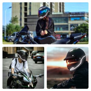 Motorcycle Helmet Light,3 Modes Driving EL Light Strips,Helmet Light Strip,Night Riding Signal Light Decoration Kit