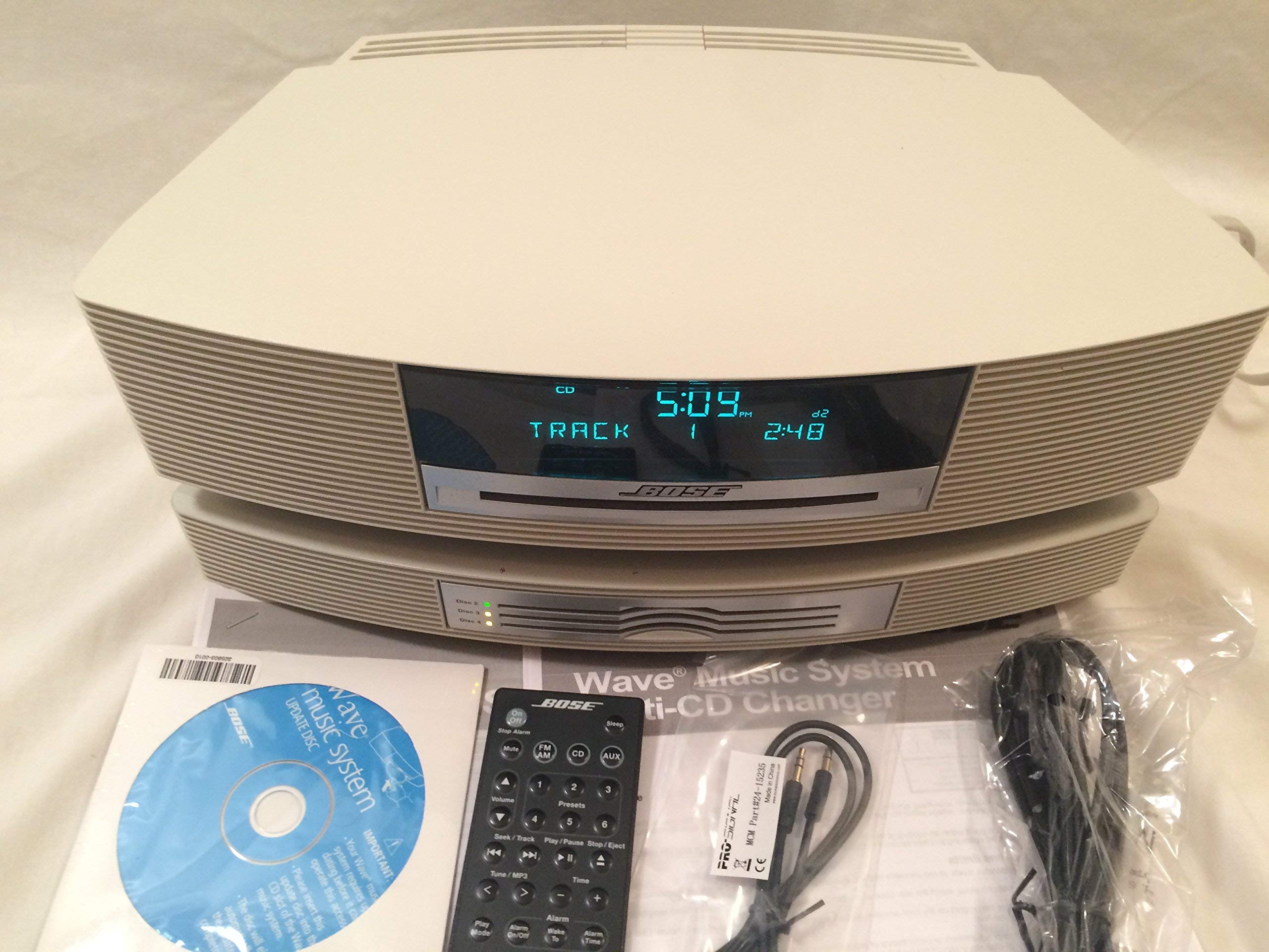 Bose Wave Music System with Multi-CD Changer - Platinum White (Renewed)