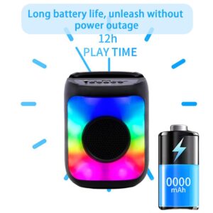 Portable Wireless Bluetooth Speaker Waterproof Speakers Loud Stereo with Mixed Colored LED Lights Mode for Home Theater,Party,Outdoor,Gym,Gaming,TV...