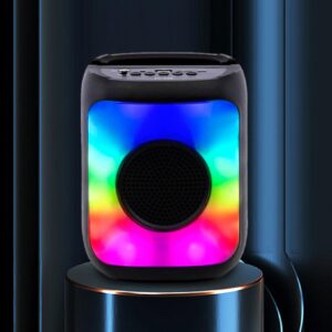 Portable Wireless Bluetooth Speaker Waterproof Speakers Loud Stereo with Mixed Colored LED Lights Mode for Home Theater,Party,Outdoor,Gym,Gaming,TV...