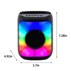 Portable Wireless Bluetooth Speaker Waterproof Speakers Loud Stereo with Mixed Colored LED Lights Mode for Home Theater,Party,Outdoor,Gym,Gaming,TV...