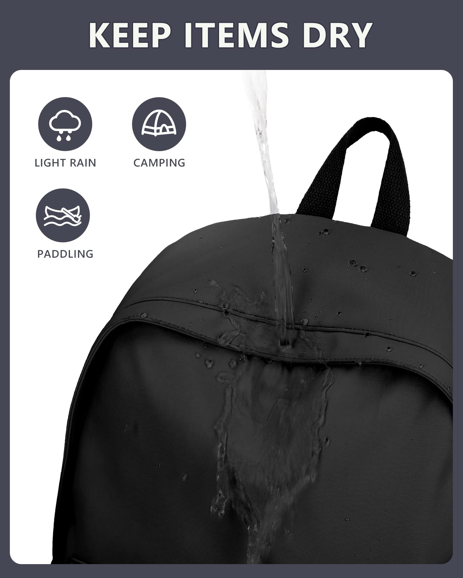 Backpacks For School Backpack For College Bookbag For Women School Bag Book Bags Waterproof Gym Backpack For Women Men Simple Aesthetic Backpack Black