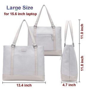 Large Tote Bags for Women 15.6 Inch Laptop Bag Lightweight Canvas Professional Work Briefcase