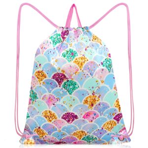 rlgpbon drawstring bag for kids,gym bag girls waterproof drawstring backpack swim pool bag for boys and girls kids beach sport string bag shopping swimming travel sackpack