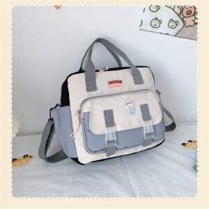 JELLYEA Kawaii Backpack Cute Tote Bag Girl School Crossbody Shoulder Bag with Kawaii Accessories Multi Purpose (Grey)