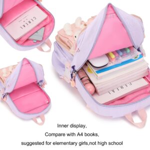 Gazigo Girls Backpack Elementary School, Bunny Backpack for girls Cute Kids Laptop Bag Kindergarten Preschool Bookbag Mochila Para 5.6.7.8.9.10 Niñas(Only Backpack Pink)