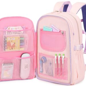 Gazigo Girls Backpack Elementary School, Bunny Backpack for girls Cute Kids Laptop Bag Kindergarten Preschool Bookbag Mochila Para 5.6.7.8.9.10 Niñas(Only Backpack Pink)