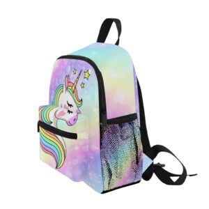 Backpack for Girls Boys Unicorn Galaxy Kindergarten Elementary School Bookbag Cute Book Bags