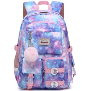 makukke backpack for girls women, 15.6 inch laptop school bag elementary college bookbag anti theft daypack for women students (pink)